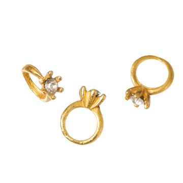 Zawieszki pierścionek z kryształkiem real gold color 10x8mm