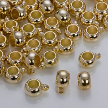 Gładka krawatka do rzemieni w złotym kolorze 12mm