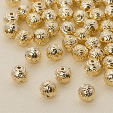 Koralik kulka w róże 8.5 mm