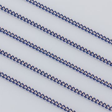 Łańcuszek pancerka powlekany 3x2mm niebieski