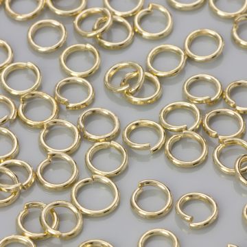 Kółeczka zaciskowe light gold 6x1mm