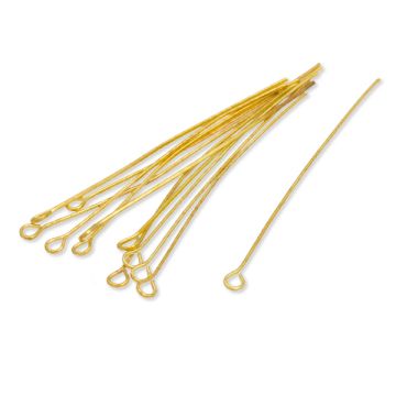 Szpilki z oczkiem w kolorze złotym 50x0,7mm