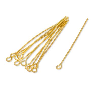 Szpilki z oczkiem w kolorze złotym 40x0,7mm