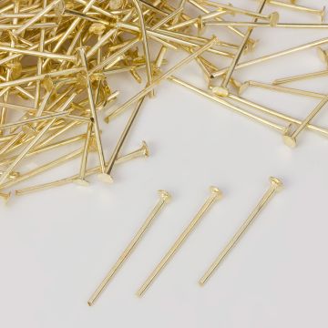 Szpilki z płaską główką w kolorze złotym  20mm