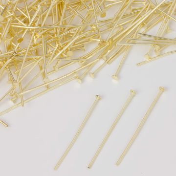 Szpilki z płaską główką w kolorze złotym 40x0,8mm