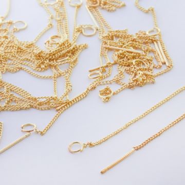 Baza do kolczyków z łańcuszkiem złota 9,5mm