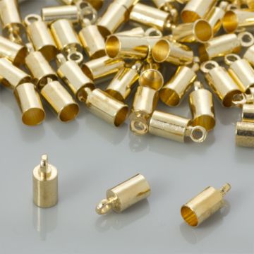 Końcówki do rzemieni i linek w kolorze złotym 3,5mm