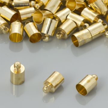 Końcówki do rzemieni kolor złoty 6,5mm