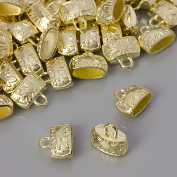 Końcówka płaska zdobiona light gold 11x5mm