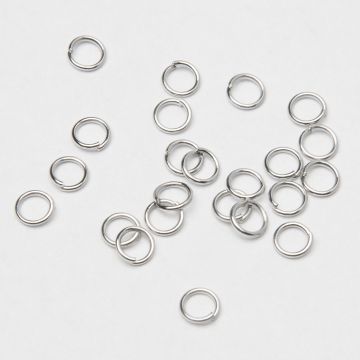 Kółeczka zaciskowe ze stali chirurgicznej w kolorze srebrnym 4x0,6mm