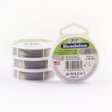 Linka stalowa siedmiostrunowa Beadalon szara 9,2m 0,38mm