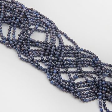 Szafir kulki fasetowane 4mm szaroniebieski