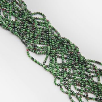 Rubin z zoisytem oponka fasetowana 3x4mm