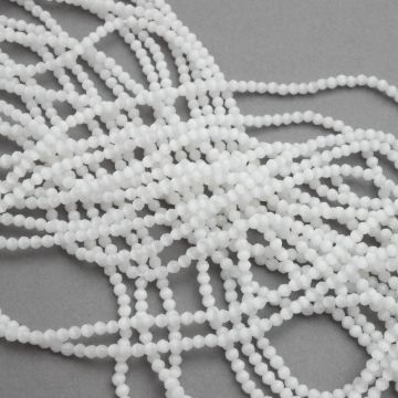 Kocie oko kulka fasetowana biała 2mm