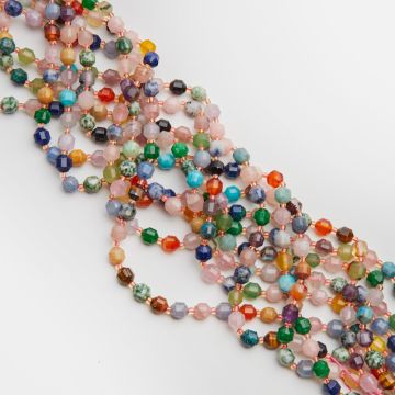 Mix kamieni baryłka fasetowana 8mm