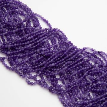 Agat kulka fasetowana ciemny fiolet 3,5mm