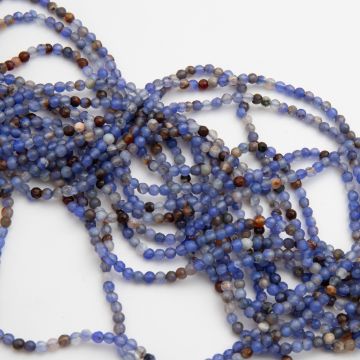 Agat niebieski mix kulka fasetowana 3mm