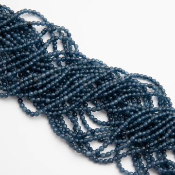 Agat granatowy kulka fasetowana 3mm