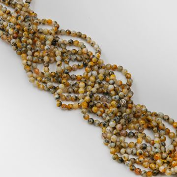 Agat żółtawy kulka fasetowana 6mm