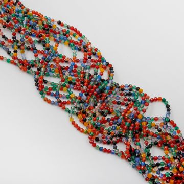 Agat kulka fasetowana multikolor 4mm