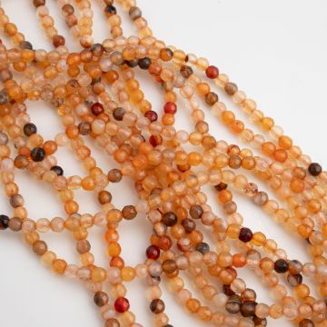 Agat kulka fasetowana bursztynowy 3mm