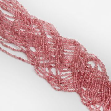 Kryształ górski truskawkowy kulka fasetowana 3mm