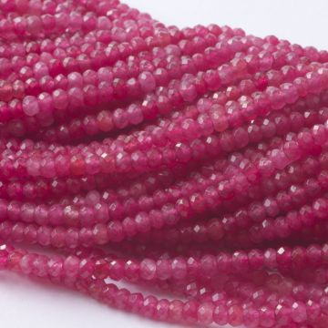 Jadeit oponka fasetowana różowa 4x2mm