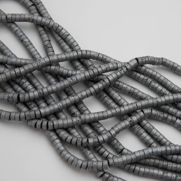 Hematyt krążek silver mat 6x3mm