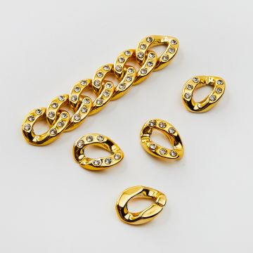 Ogniwa łańcucha z kryształkami 19x14mm
