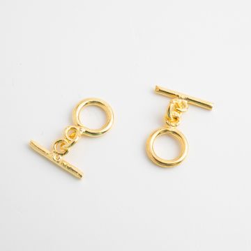 Zapięcie toggle kółko patyczek AG925 pozłacane 8mm