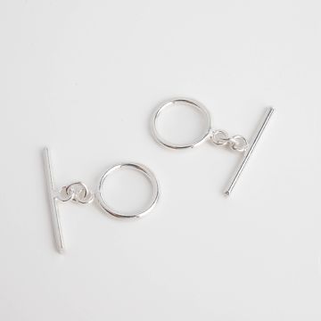 Srebrne zapięcie toggle gładkie AG925 14mm