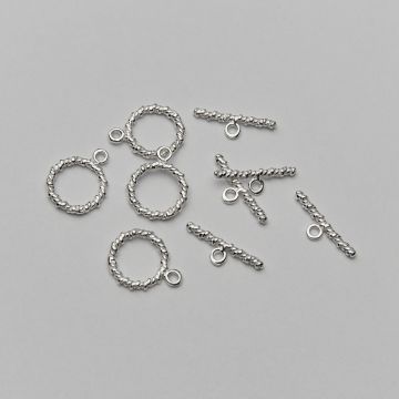 Srebrne zapięcie toggle skręcane liny AG925 11,5mm