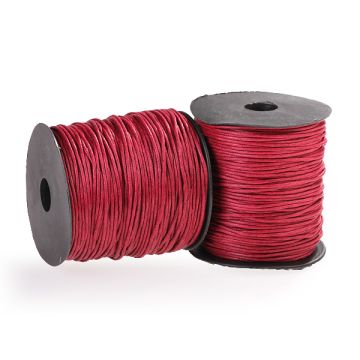 Sznurek bawełniany woskowany bordowy 1,5mm