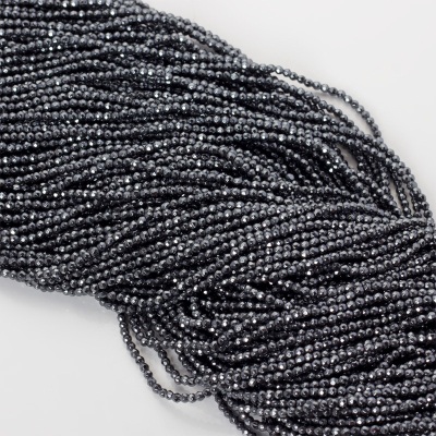 Hematyt platerowany kulka fasetowana natural 2mm - na sznury