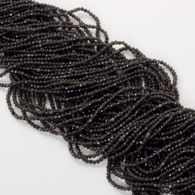 Obsydian srebrzysty kulka fasetowana 2mm