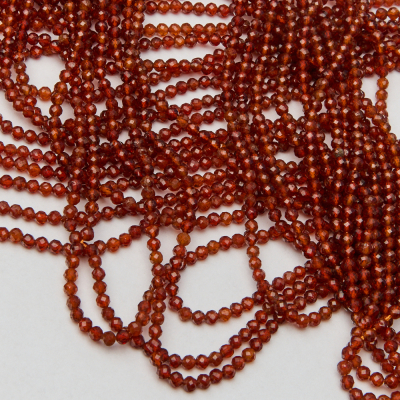 Granat pomarańczowy kulka fasetowana 3mm