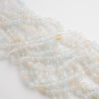 Topaz biały kulka fasetowana 5mm