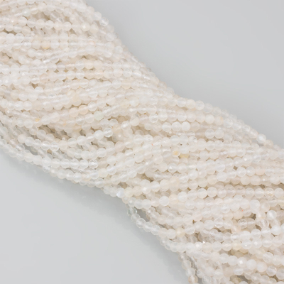 Kamień księżycowy kulka fasetowana 4mm