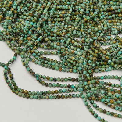 Turkus afrykański kulka fasetowana 3,5mm