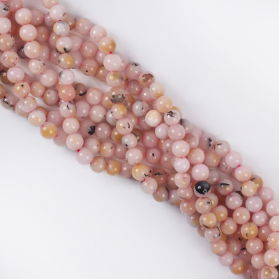 Opal różowy kulka gładka 6,5mm