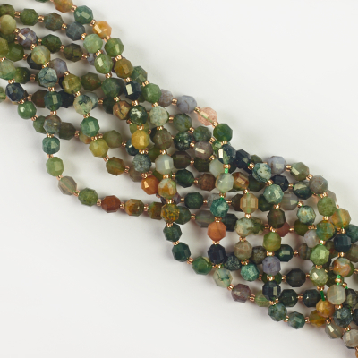 Agat indyjski baryłka fasetowana 6,5mm