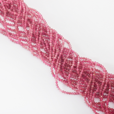 Różowy turmalin kulka fasetowana 2mm