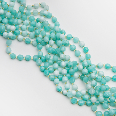 Amazonit baryłka fasetowana 8mm