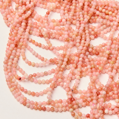 Opal różowy kulka gładka 3,5mm