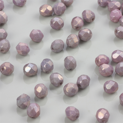Fire Polish Luster - Metallic Amethyst Chalk (LE03000) 6mm
