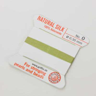 Nici jedwabne z igłą jade green 0,3mm