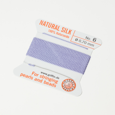 Nici jedwabne z igłą lilac 0,7mm