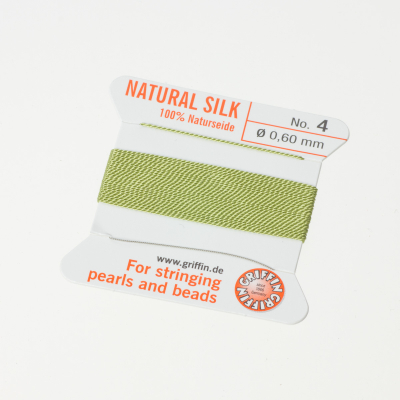 Nici jedwabne z igłą jade green 0,6mm