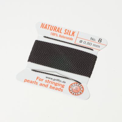 Nici jedwabne z igłą black 0,8mm