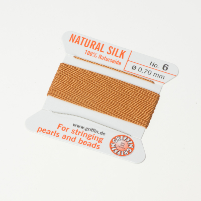 Nici jedwabne z igłą cornelian 0.7mm